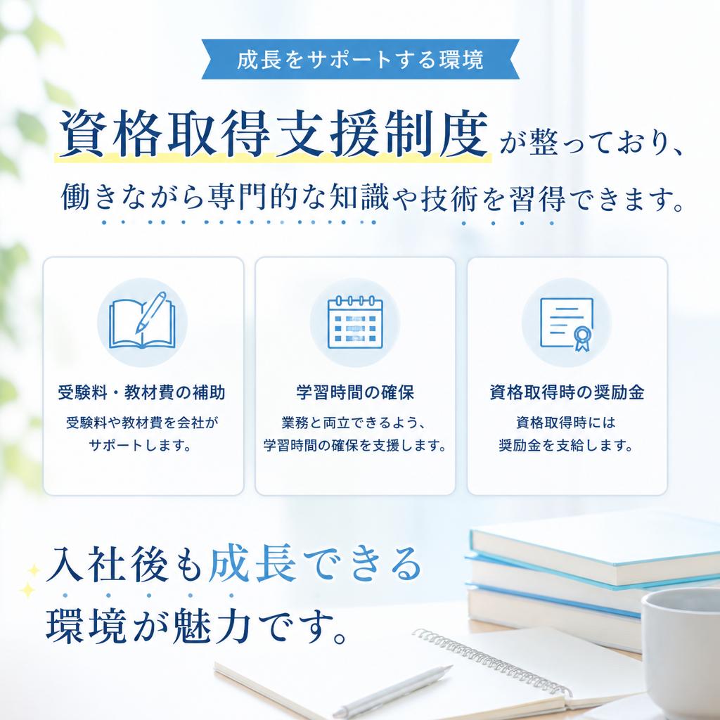 スキルアップのための制度が充実