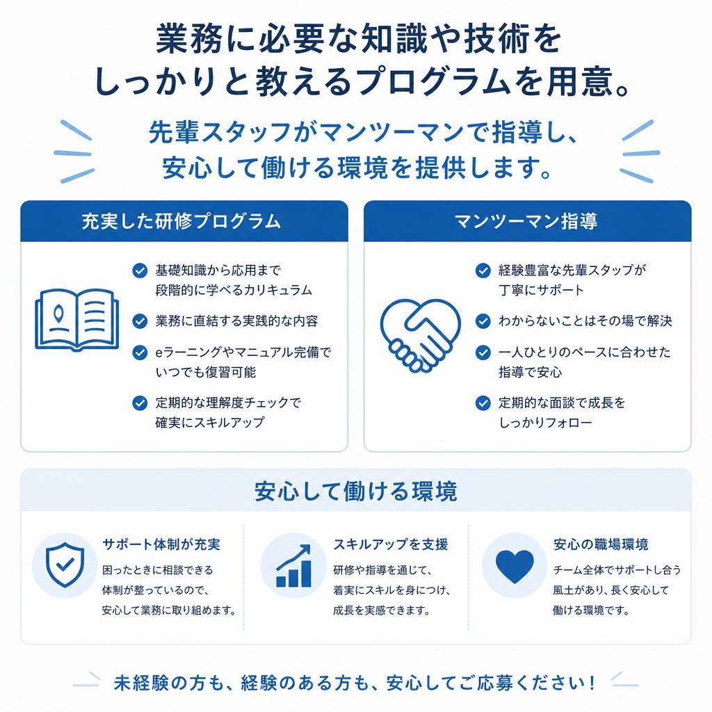 充実の職業訓練プログラム