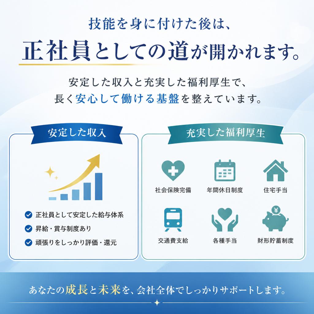 正社員登用制度で安定したキャリアを