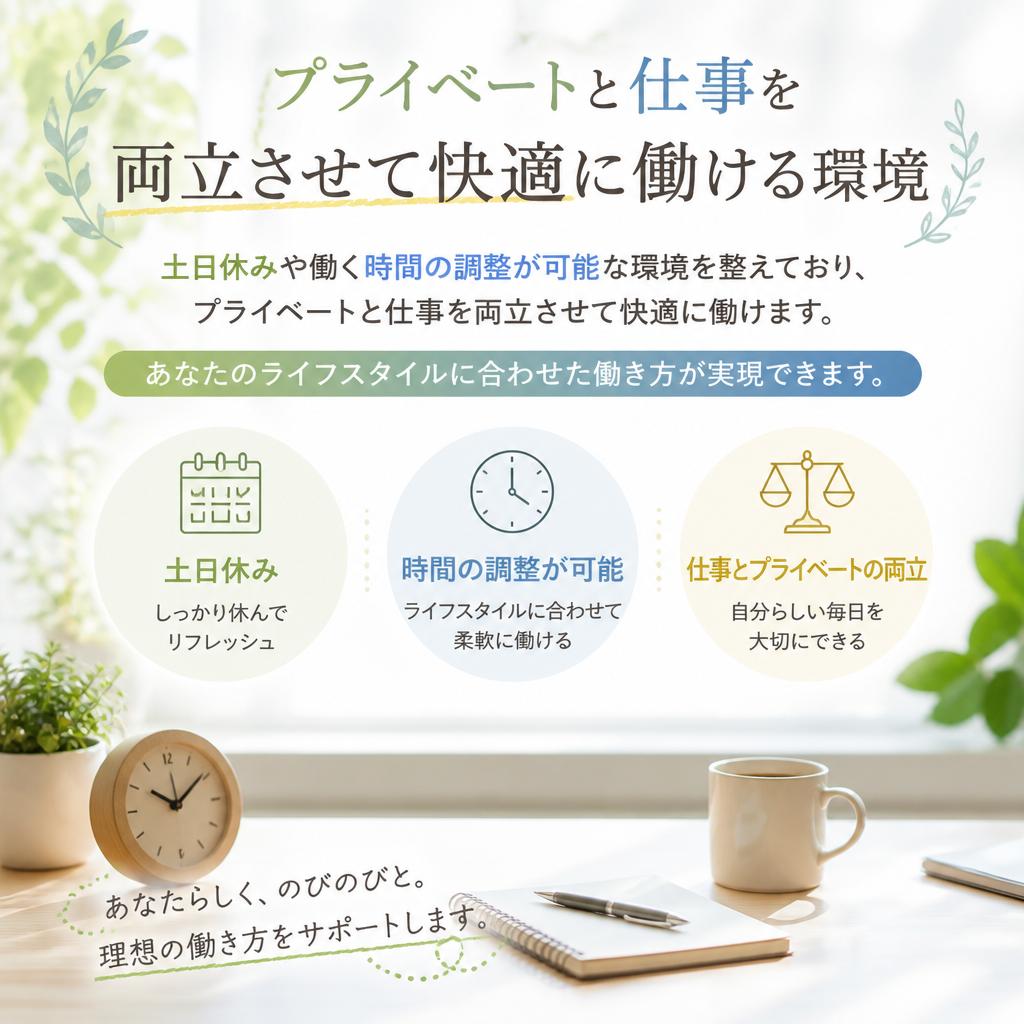 柔軟な働き方であなたのライフスタイルに合わせる