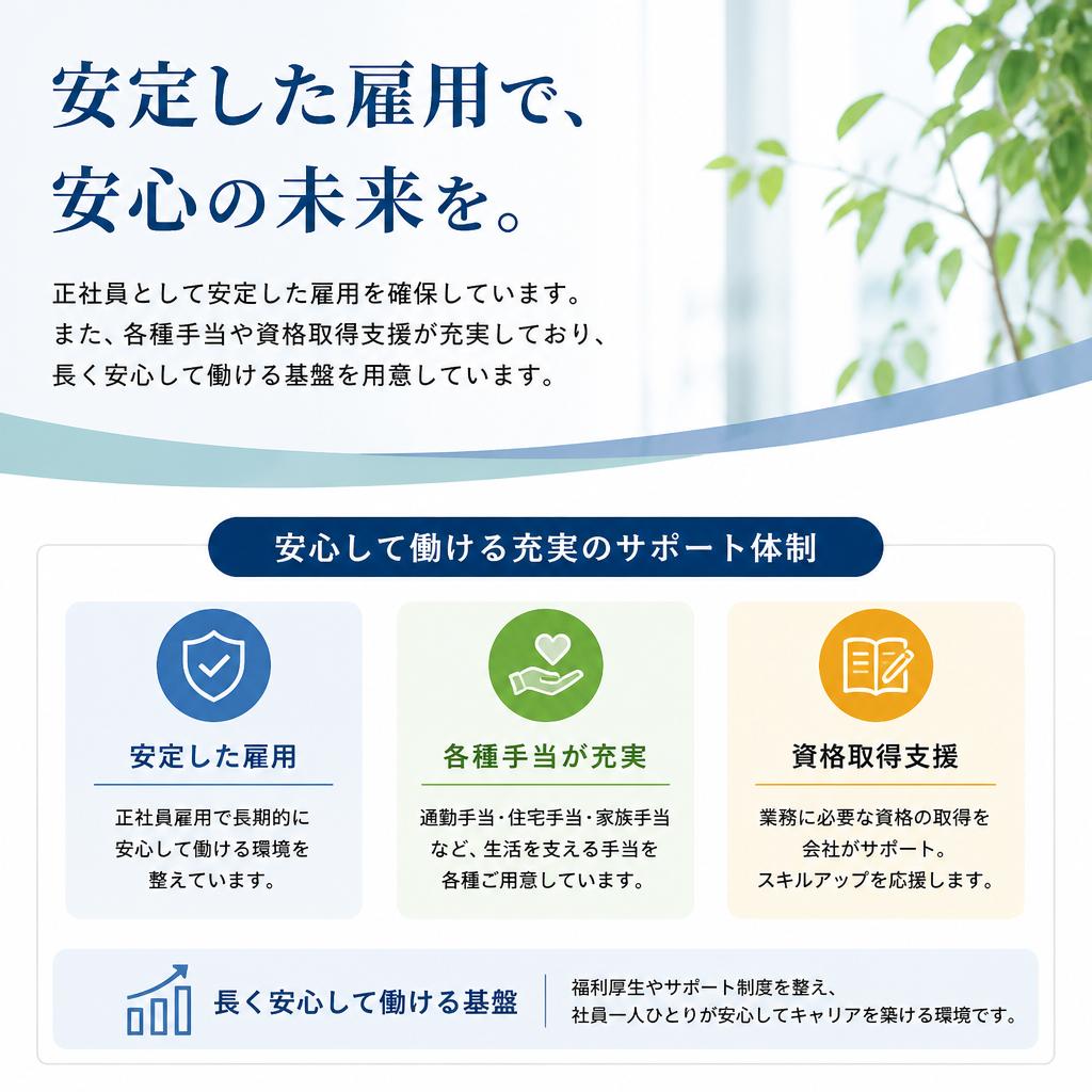 充実した福利厚生で安心